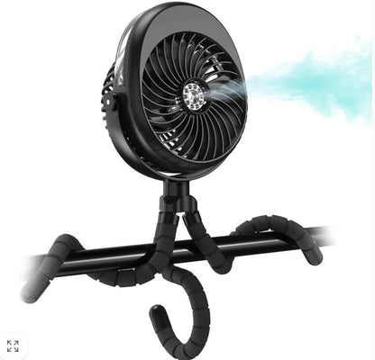 PANERGY F002 Misting Rechargeable Mountable Multi-Flex Fan